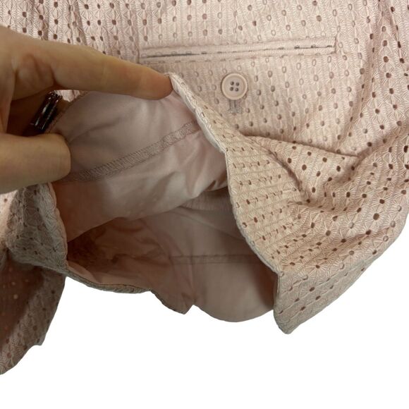 Club Monaco Dusty Pink Eyelet Shorts Scalloped Edge Women's Size 00 - Picture 3 of 7